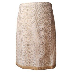 Banana Republic Gold Brocade Pencil Skirt